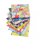 Lot de 8 Fat Quarters CraftsFabrics 40 x 50 cm, motifs animaux de dessin animé, pour enfants, 100 % coton